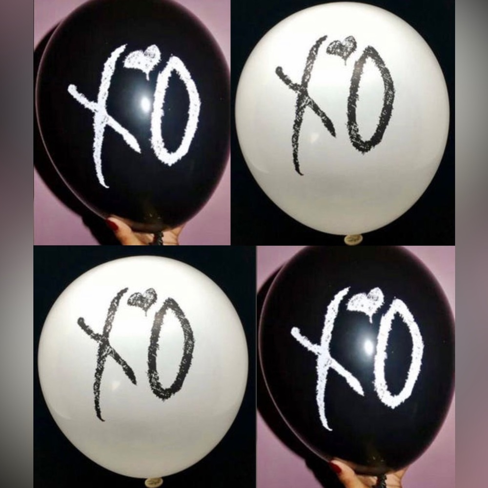 12 PIECES! The Weeknd Xo logo balloons Classic Black & White Xo Balloons